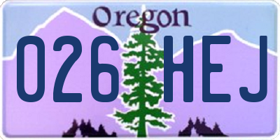 OR license plate 026HEJ