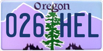 OR license plate 026HEL