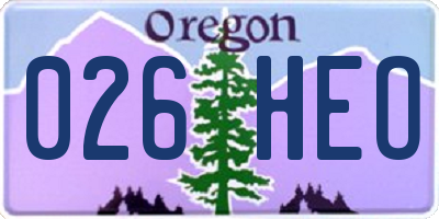 OR license plate 026HEO