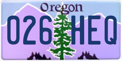 OR license plate 026HEQ