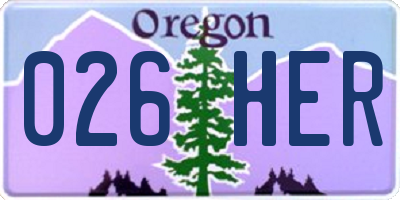 OR license plate 026HER