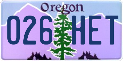 OR license plate 026HET