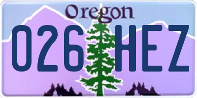 OR license plate 026HEZ