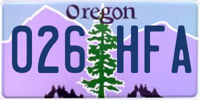 OR license plate 026HFA