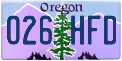 OR license plate 026HFD