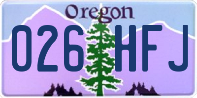 OR license plate 026HFJ