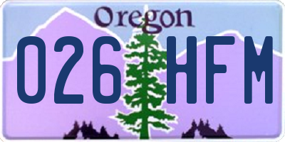 OR license plate 026HFM
