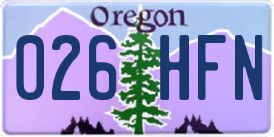OR license plate 026HFN