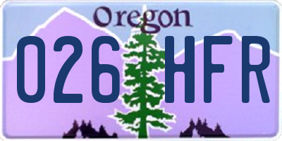 OR license plate 026HFR