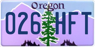 OR license plate 026HFT