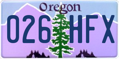 OR license plate 026HFX