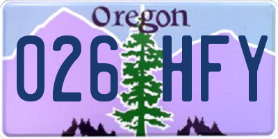 OR license plate 026HFY