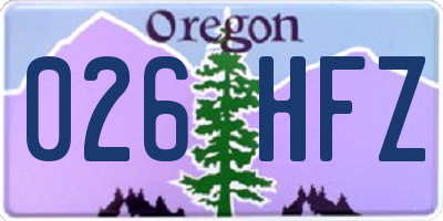 OR license plate 026HFZ