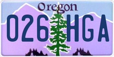 OR license plate 026HGA