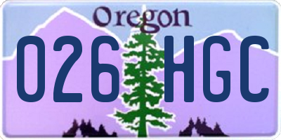 OR license plate 026HGC