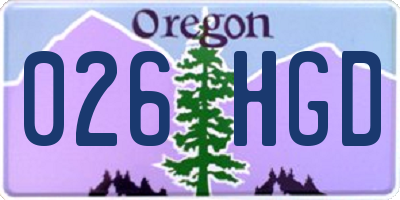 OR license plate 026HGD