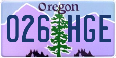 OR license plate 026HGE