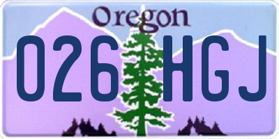 OR license plate 026HGJ