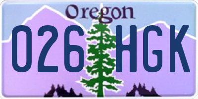 OR license plate 026HGK