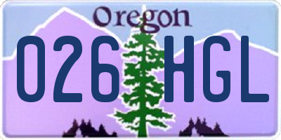 OR license plate 026HGL