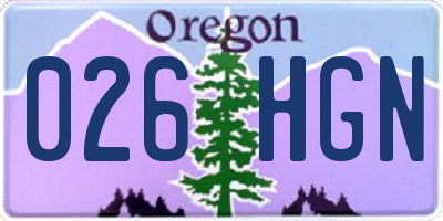 OR license plate 026HGN