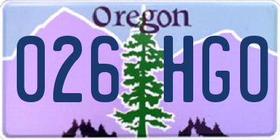 OR license plate 026HGO
