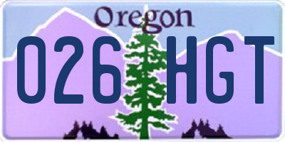 OR license plate 026HGT