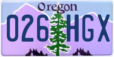 OR license plate 026HGX