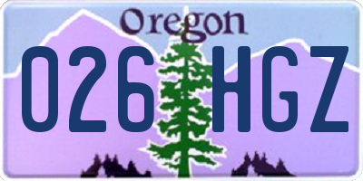OR license plate 026HGZ
