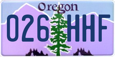 OR license plate 026HHF