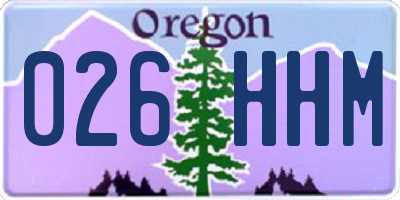 OR license plate 026HHM