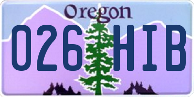 OR license plate 026HIB