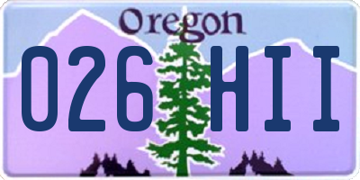 OR license plate 026HII