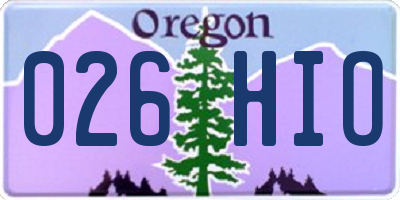OR license plate 026HIO