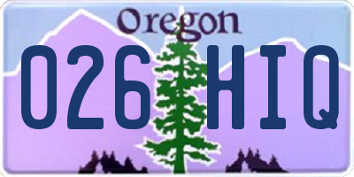 OR license plate 026HIQ