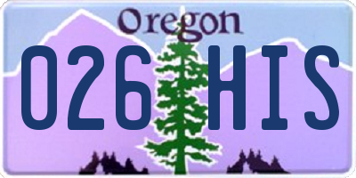 OR license plate 026HIS