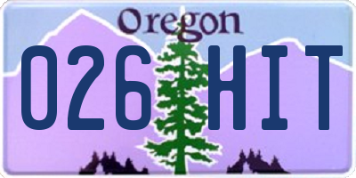 OR license plate 026HIT