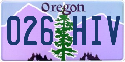 OR license plate 026HIV