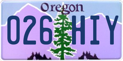 OR license plate 026HIY
