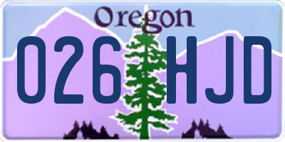 OR license plate 026HJD