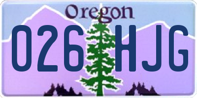 OR license plate 026HJG