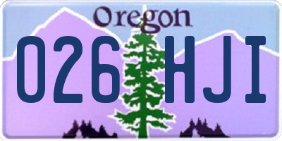 OR license plate 026HJI