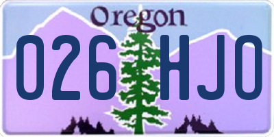 OR license plate 026HJO