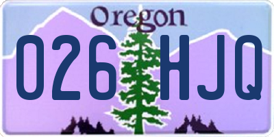 OR license plate 026HJQ