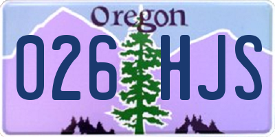 OR license plate 026HJS