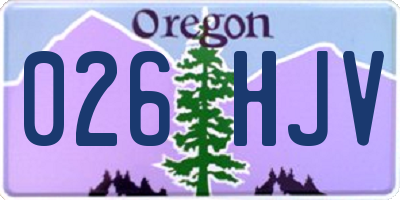 OR license plate 026HJV