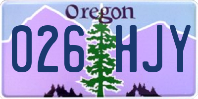 OR license plate 026HJY