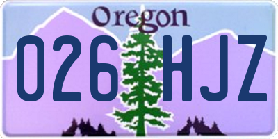 OR license plate 026HJZ