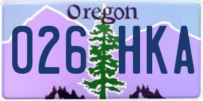 OR license plate 026HKA