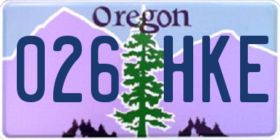 OR license plate 026HKE